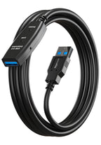 MutecPower 100 Feet Active USB Extension Cable 3.0 Male to Female with 3 Extension chipsets Signal Booster - Repeater Cord 30 Meters / 100 Feet (AC Power Supply Included)