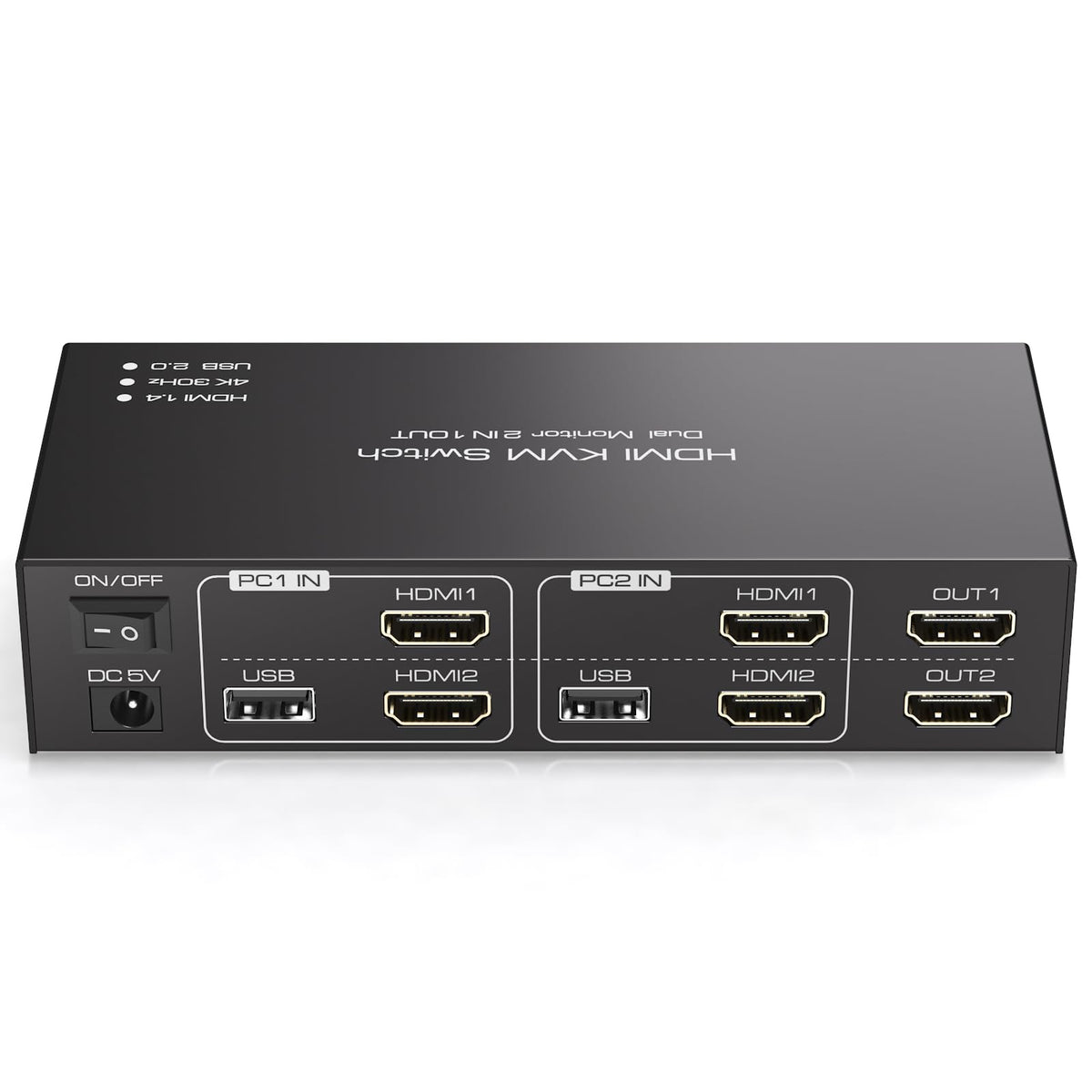 USB C KVM Switch Docking Station for 2 Montors 2 Laptops or MacBook with Displaylink,14-in-1 Thunderbolt Docking Station Support Extended/Copy Mode with 4K@60Hz HDMI and Displayport Dual Display Out