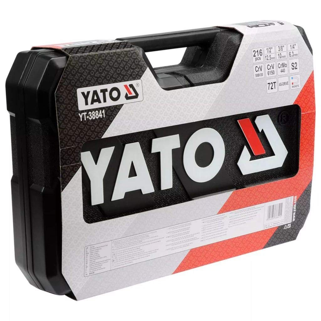 Yato YT-38841 216-Piece Socket Spanner Set – 1/4 Inch, 3/8 Inch and 1/2 Inch