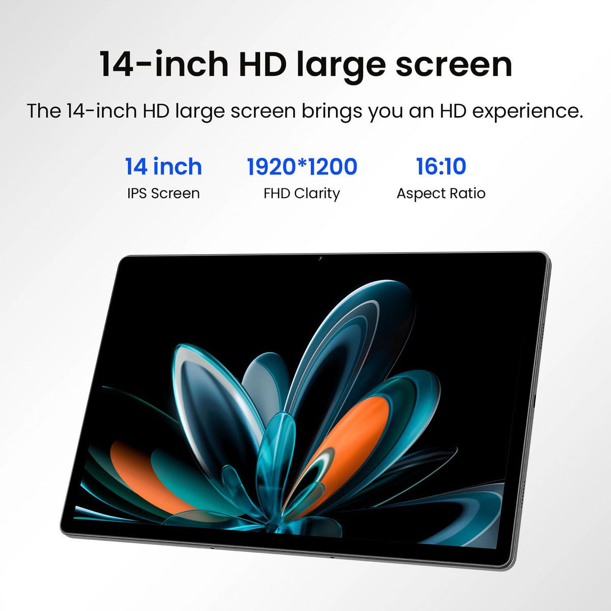 Maxsignage 14 inch Large Screen Tablet, 2026 Android 16 Tablets, 8GB RAM+128GB ROM(1TB Expandtion), 10000mAh Battery 18W Charging, 1920 * 1200 IPS FHD Display Large tableta, WiFi 6 & Bluetooth
