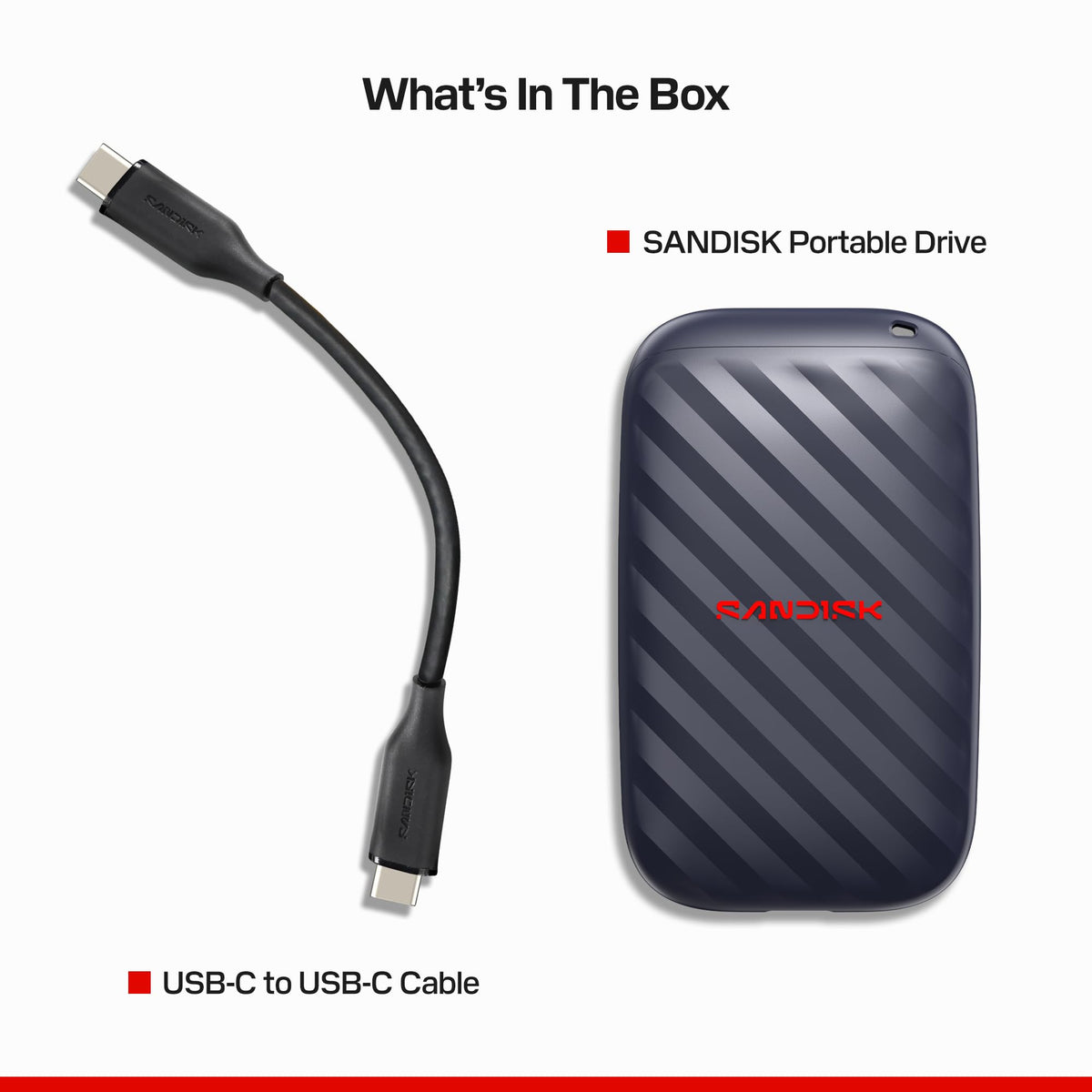 Sandisk 1TB Portable Drive, Up to 600MB/s Read Speeds - Black