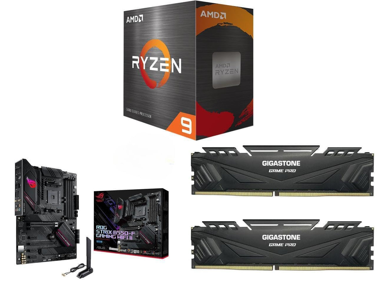 NEWEGG Motherboard CPU Memory Combo - B550-F ATX Motherboard Bundle with Ryzen 5 5500 6-Core 3.6 GHz CPU and 16GB (2 x 8GB) 288-Pin PC RAM DDR4 3200 Desktop Memory