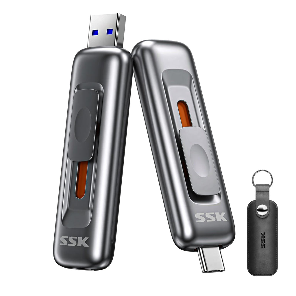 SSK USB Drive 2TB up to 550MB/s External SSD USB C+A 3.2 Thumb Drive