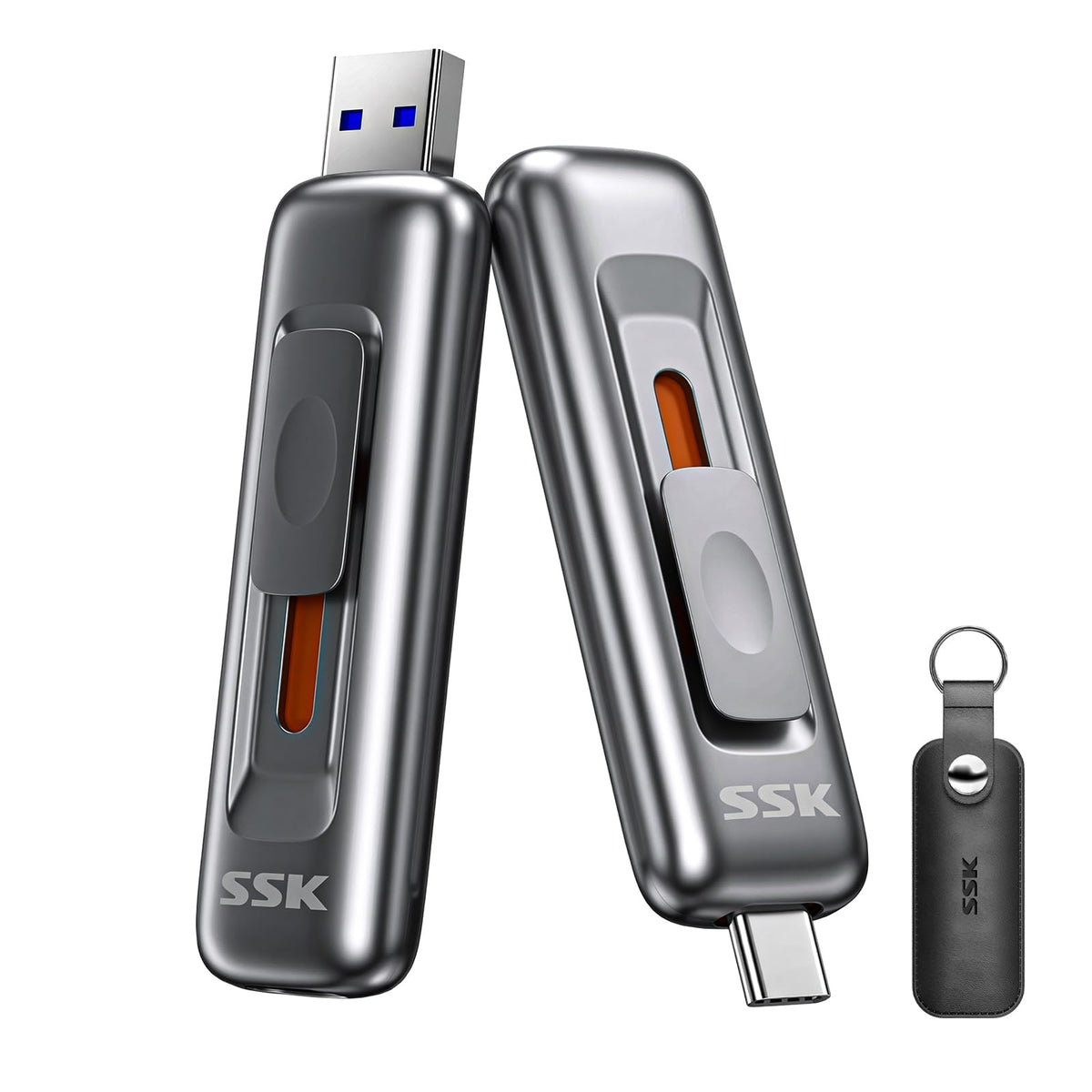 SSK USB Drive 2TB up to 550MB/s External SSD USB C+A 3.2 Thumb Drive