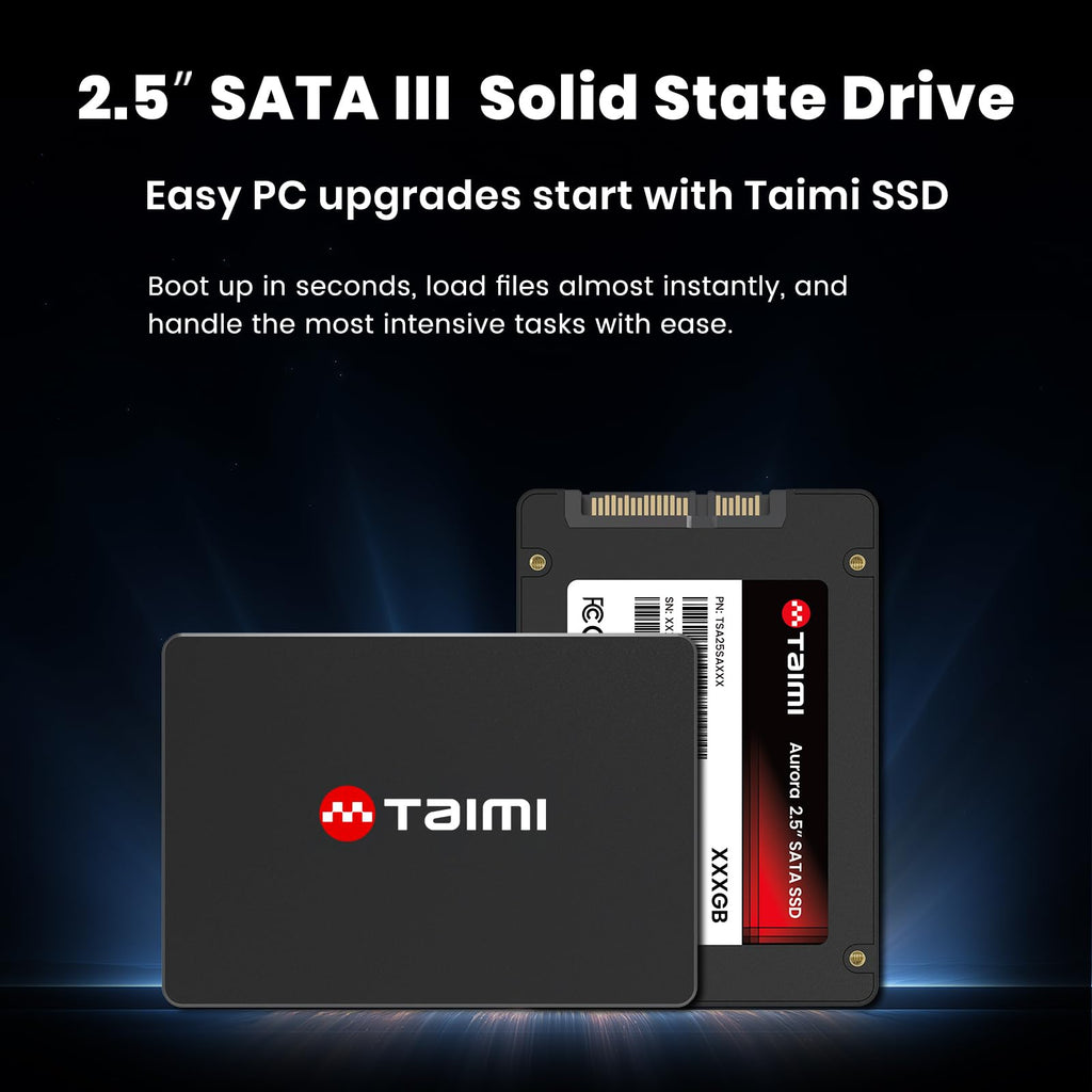 TAIMI 1TB 2.5 Inch SSD SATA III Internal Solid State Drive - Up to 550MB/s, 3D NAND TLC, High-Speed Storage Upgrade for Laptop, Desktop, PC (1, TB)