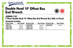Williams WS-7707 7-Piece Double Head 10-Degree Offset Box End Wrench Set