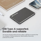 Transcend 1TB StoreJet 25C3N Portable HDD, Sleek Aluminum Case, Type-A