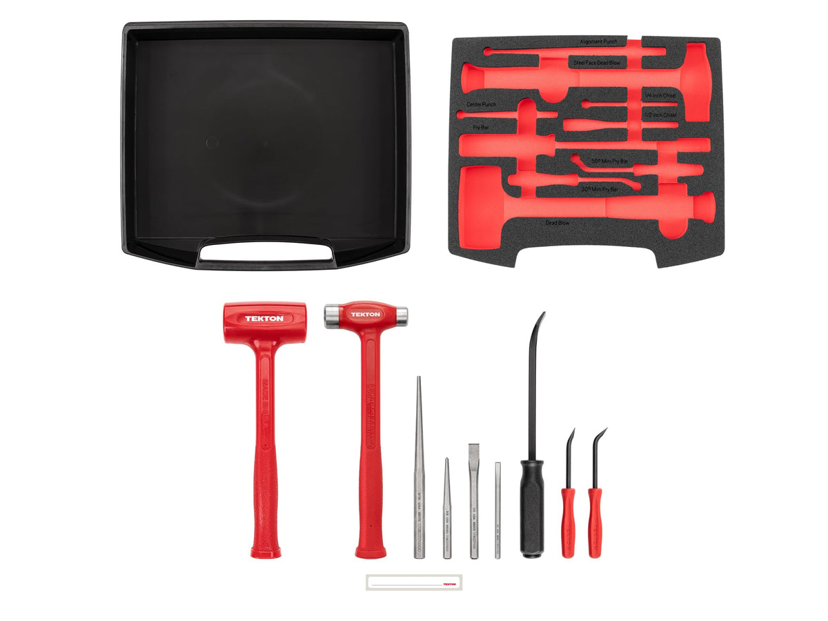 TEKTON Hammers, Pry Bars, Punches, and Chisels Set, 9-Piece | OLB94701
