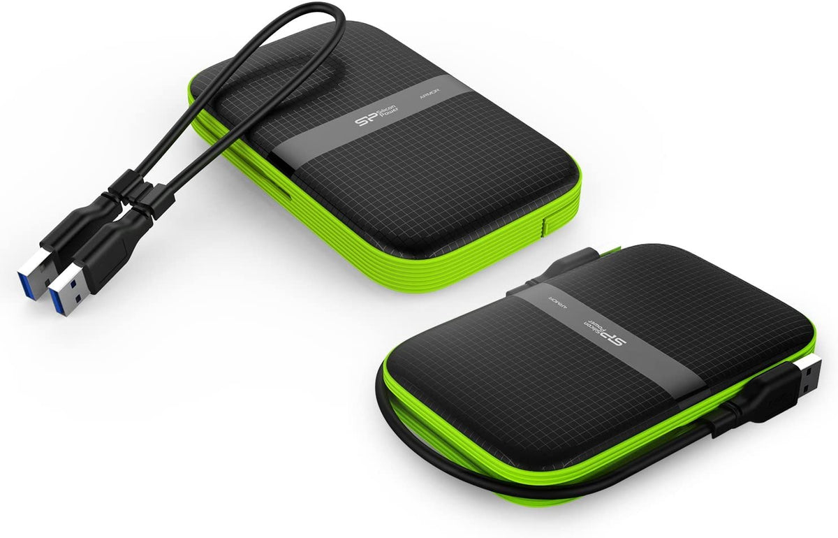 SP Silicon Power 2TB Rugged Portable External Hard Drive Armor A60 Shockproof USB 3.1 Gen1 for PC Mac Xbox and PS4 Black