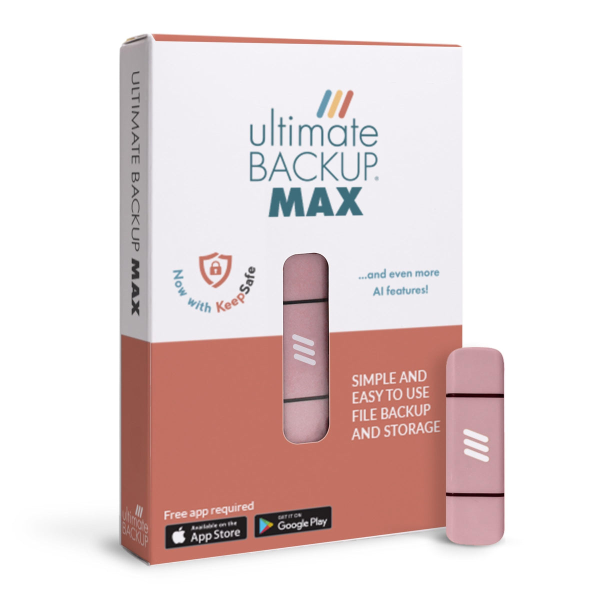 Ultimate Backup MAX Photo & Video USB Flash Drive for Apple, Android, and PC Devices (Light Blue, 512, GB)