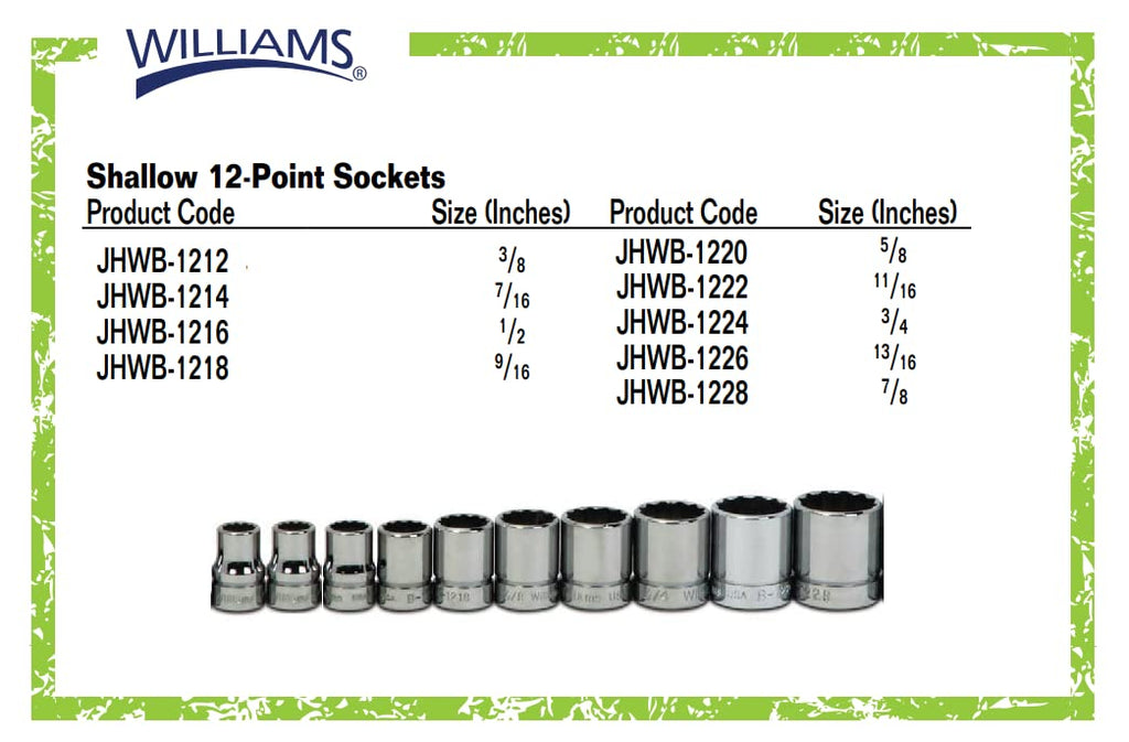 Williams WSB-23FTB 23-Piece 3/8-Inch Drive Socket and Drive Tool Set with Toolbox