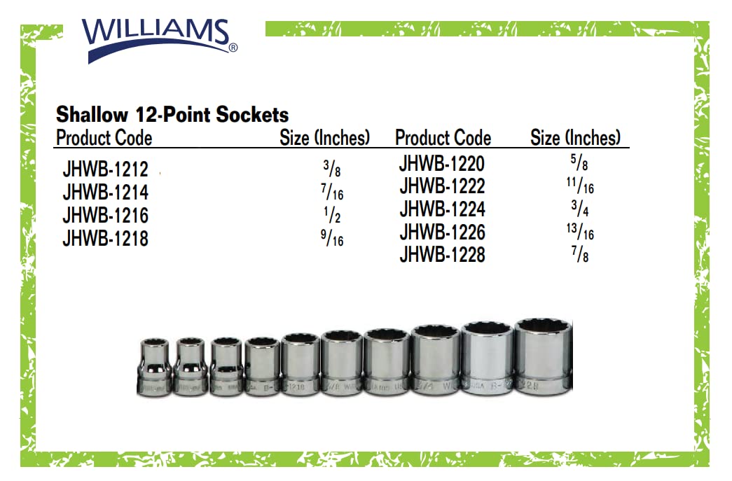 Williams WSB-23FTB 23-Piece 3/8-Inch Drive Socket and Drive Tool Set with Toolbox