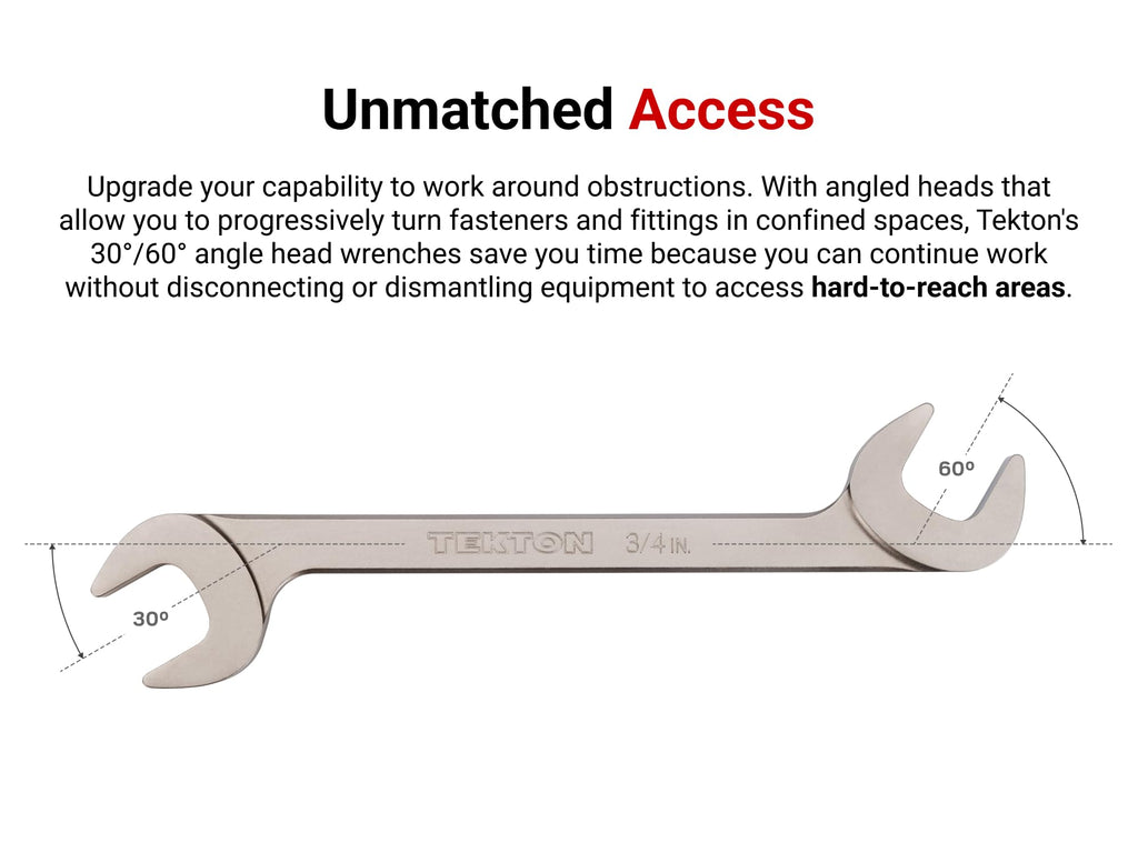 TEKTON Angle Head Open End Wrench Set, 14-Piece | WAE92001