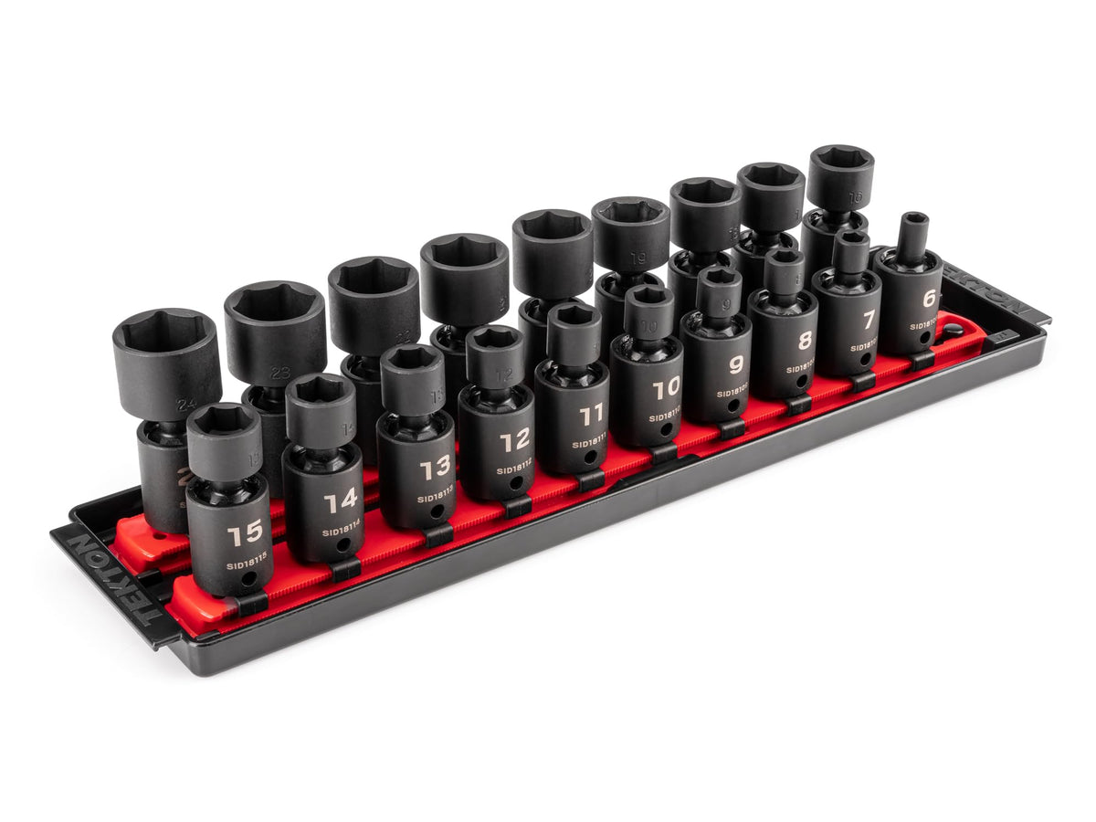 TEKTON 3/8 Inch Drive Universal Joint Impact Socket Set | SID97003