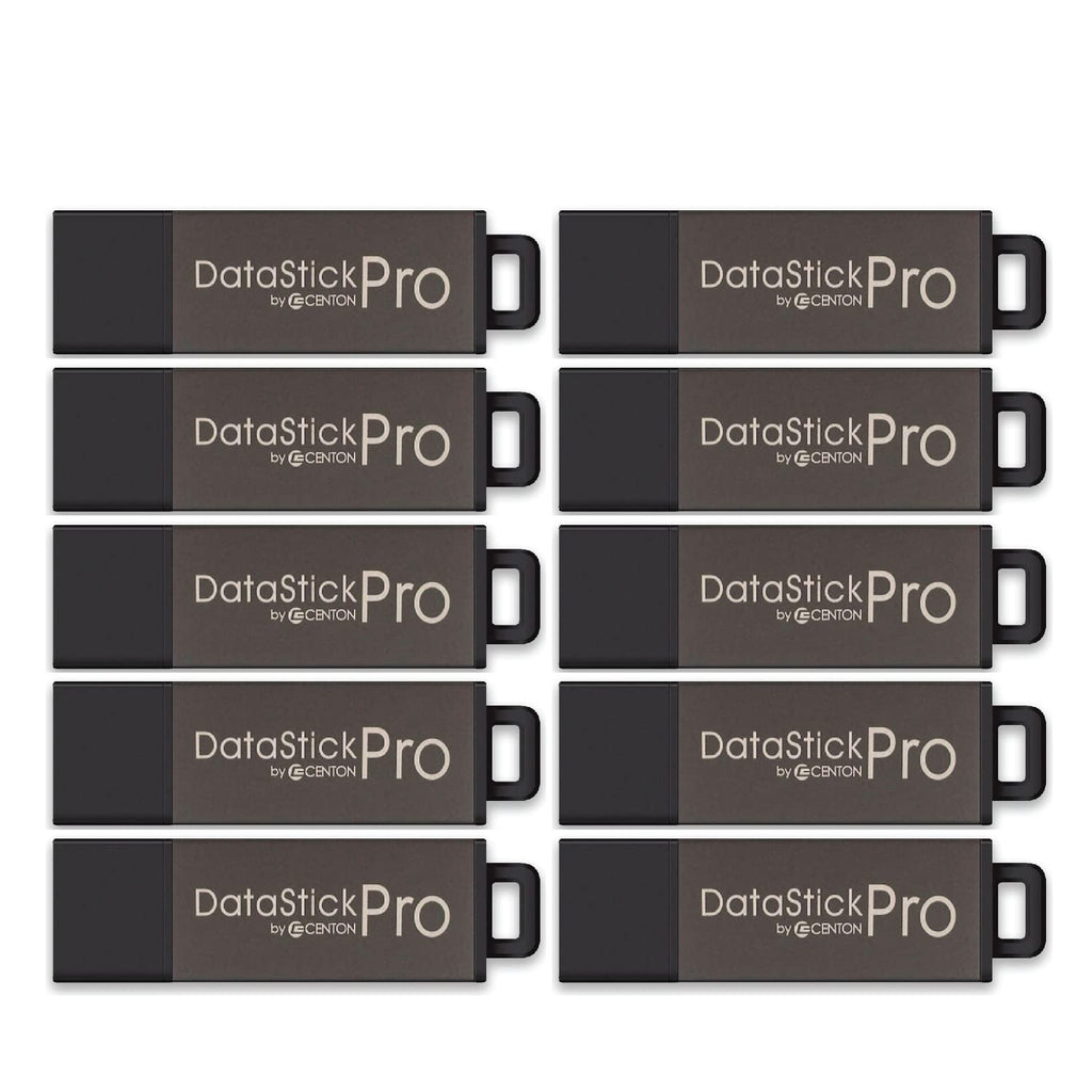 Centon Electronics DataStick Pro USB 2.0 Flash Drive, 2 GB, 50 USB Flash Drives, 50 Bulk Pack, Grey