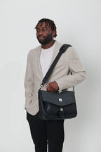 Islander The Laptop Bag - Made of Microfibre Leather & Harris Tweed