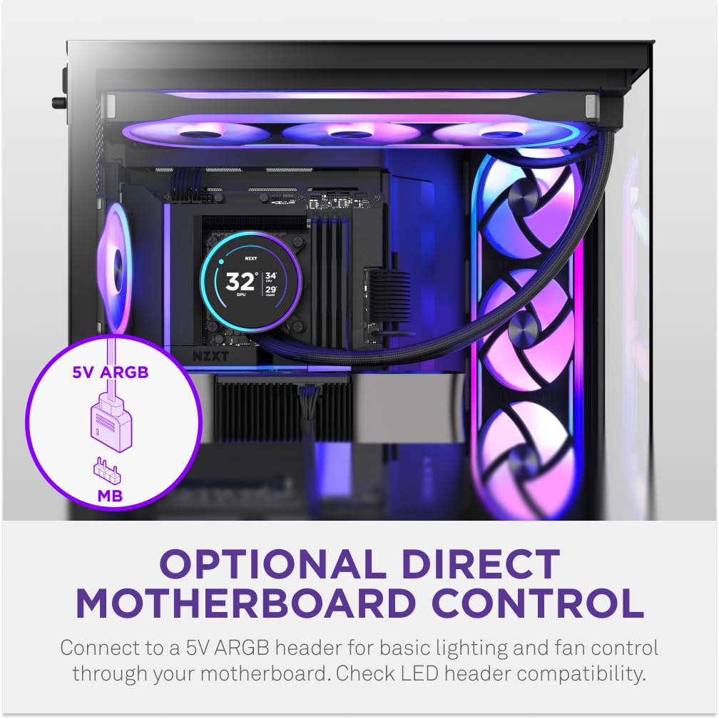 NZXT F420U Ultra - 420mm Single-Frame Multi-Zone RGB Fan - Black
