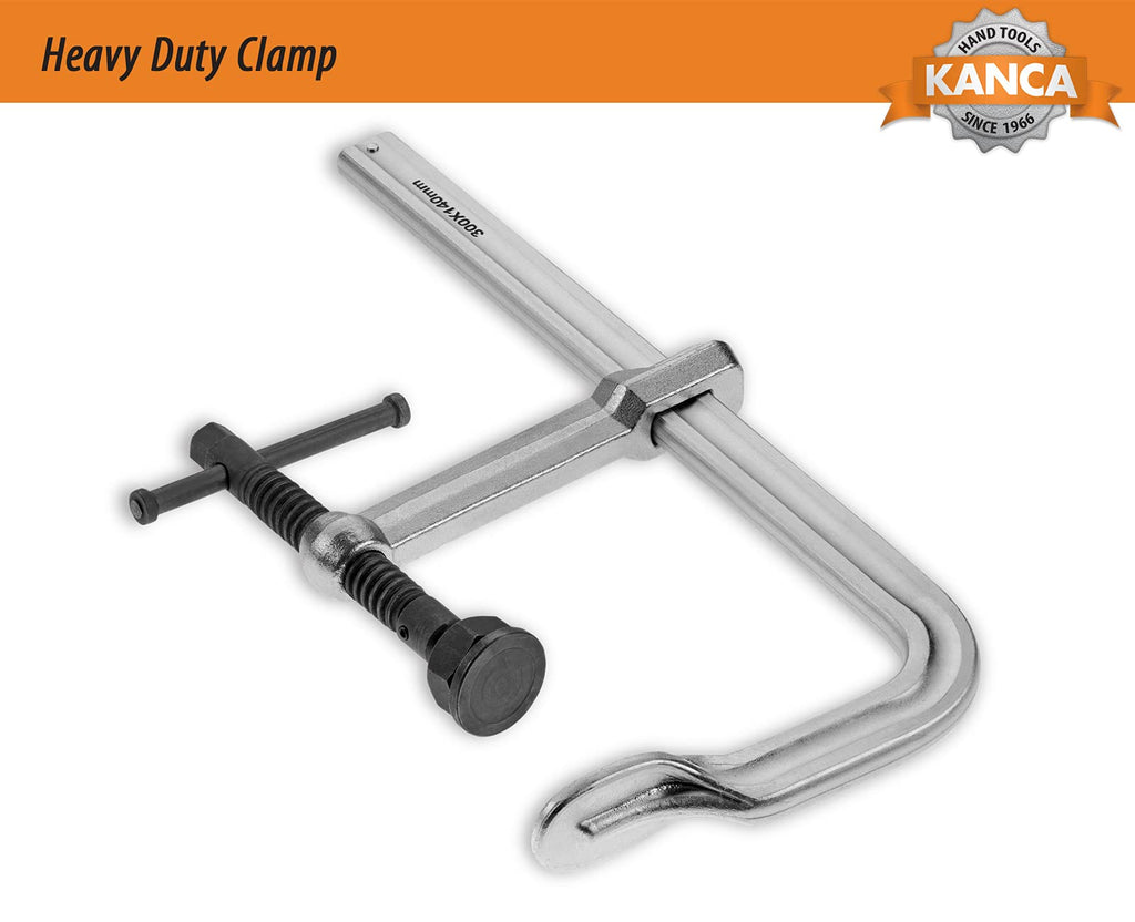 KANCA- HDC-1200 Heavy Duty Clamps, Clamping Force 12,000 N, Opening 48 INCH, Drop-Forged F-Clamp, Welding Tools, Bar Clamp, 1200 MM