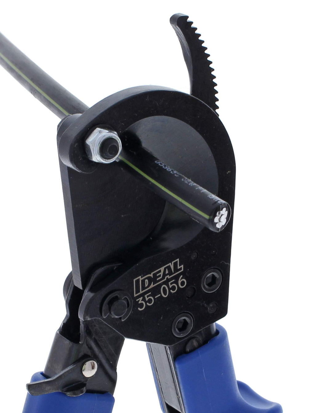 IDEAL Electrical 35-056 Ratcheting Cable Cutter 400 MCM, Wire Cutting Tool w/Steel Rounded Blade, Quick Release Handle