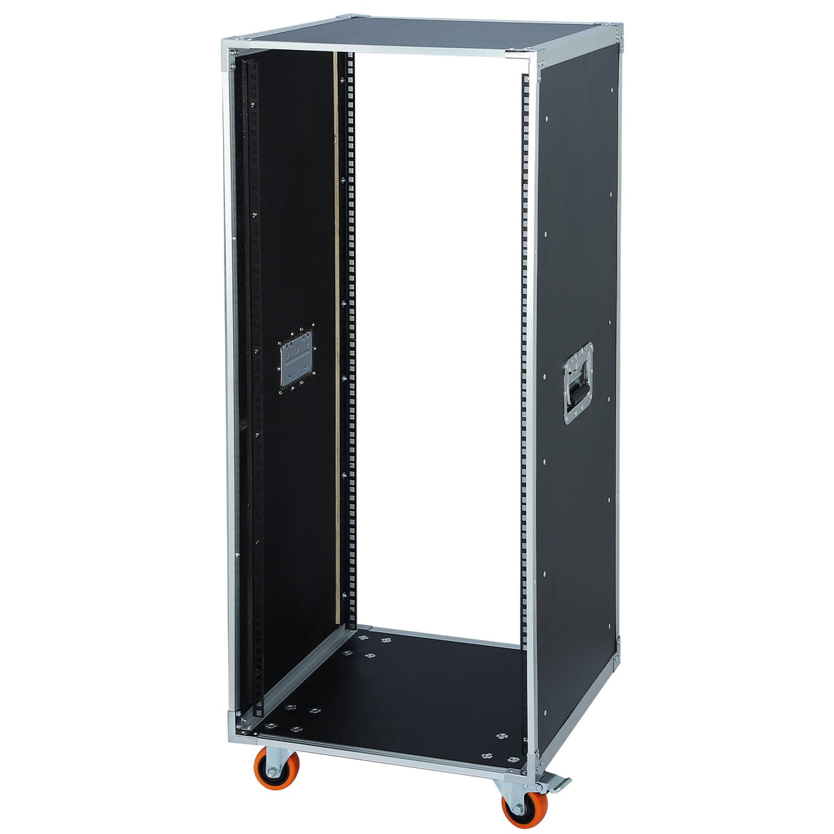 AV Gear Rack 6U Home Audio & Video Stage Stereo Equipment Storage Cabinet Stand On Wheels - Mobile Floor Standing - 6U 19in Server IT Network Data Devices Storage Rack Cabinet