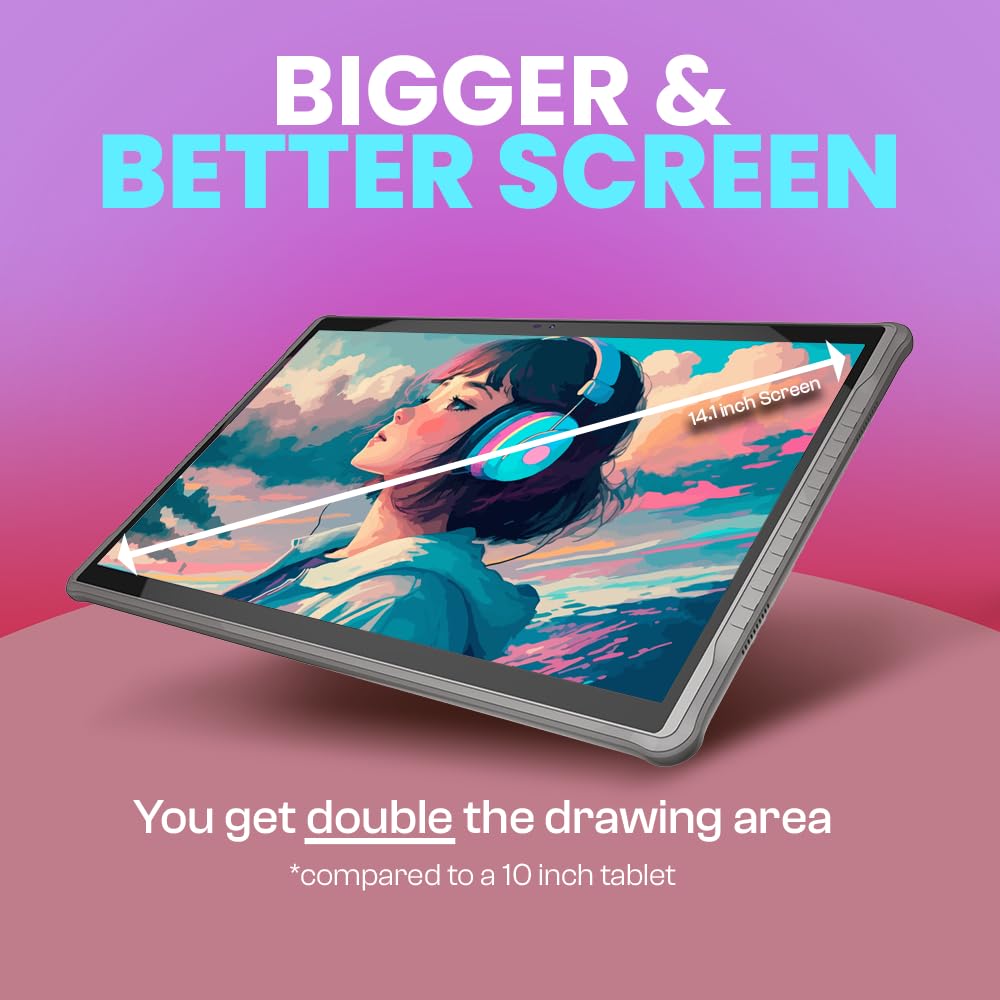 14" Standalone Drawing Tablet, Largest PicassoTab, No Computer Needed -X14