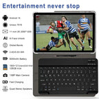 2026 Gemini AI 11 inch Android Tablet 2000 * 1200 2K Display 2 in 1 Tablets, T616, 18GB RAM+128GB ROM+1TB Expand, 5+5+13MP Camera, 9000mAh, 4 Speakers, 5G WiFi, Tablet With Keyboard, Stylus, Case