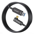 Fiber Optic USB C Cable Right Angle(50ft),10Gbps High Speed Data Transfer USB A to Type C Cable,Compatible with Cameras,Webcams,VR,AR for Collaborative Meetings,Smart Classroom,Data Center