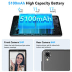 8 Inch Tablet Android 15 Tablet with Sim Card Slot Uncloked Cellular Phone with 4G LTE Octa Core 12GB RAM 64GB ROM 2TB TF Expandable Tableta with Case