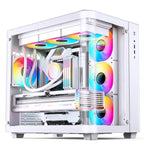 JONSBO TK-4 Black ATX PC Case,Separated Cabinet Mid Tower Computer Case,Bi-Bent Surround View Glass,Aluminum Alloy, Support Micro/ATX, SP Back-Connect(BTF) MB /460GPU/200PSU,Type-C Jack, Black