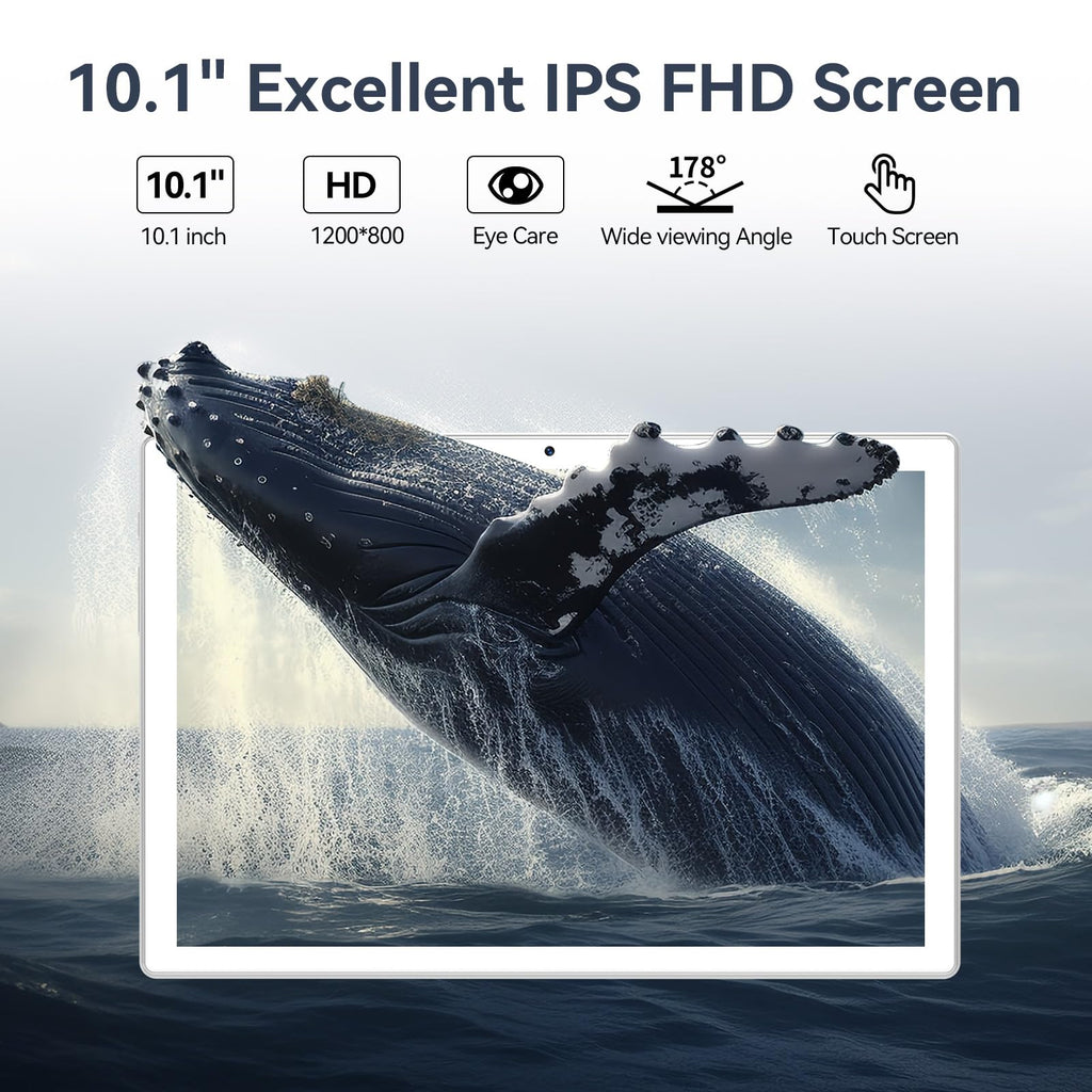 2026 Latest 10.1 Inch Tablet Android 16 Tablets with Keyboard 20GB RAM 128GB ROM 1TB Expand Tablet with 7000mAh Battery, 21MP Camera, Octa-core Processor, FHD Screen, GPS, Deal Speaker, BT 5.0