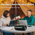 Bluetooth Speaker with 20W Deep Bass, Waterproof Wireless Outdoor Speaker with Colorful LED Lights, TWS Pairing, Loud Speaker for Party, Beach, Travel & Home (Black)