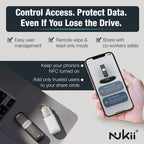 Maktar Nukii 256GB Encrypted USB-C Flash Drive, NFC Unlock, White