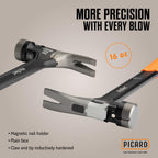 PICARD AluTec Framing Hammer 780g – Hybrid Aluminum & Forged Steel Head, Smooth Face, Low Vibration Ergonomic Grip, German-Made Premium Carpenter Tool – 0109500-16