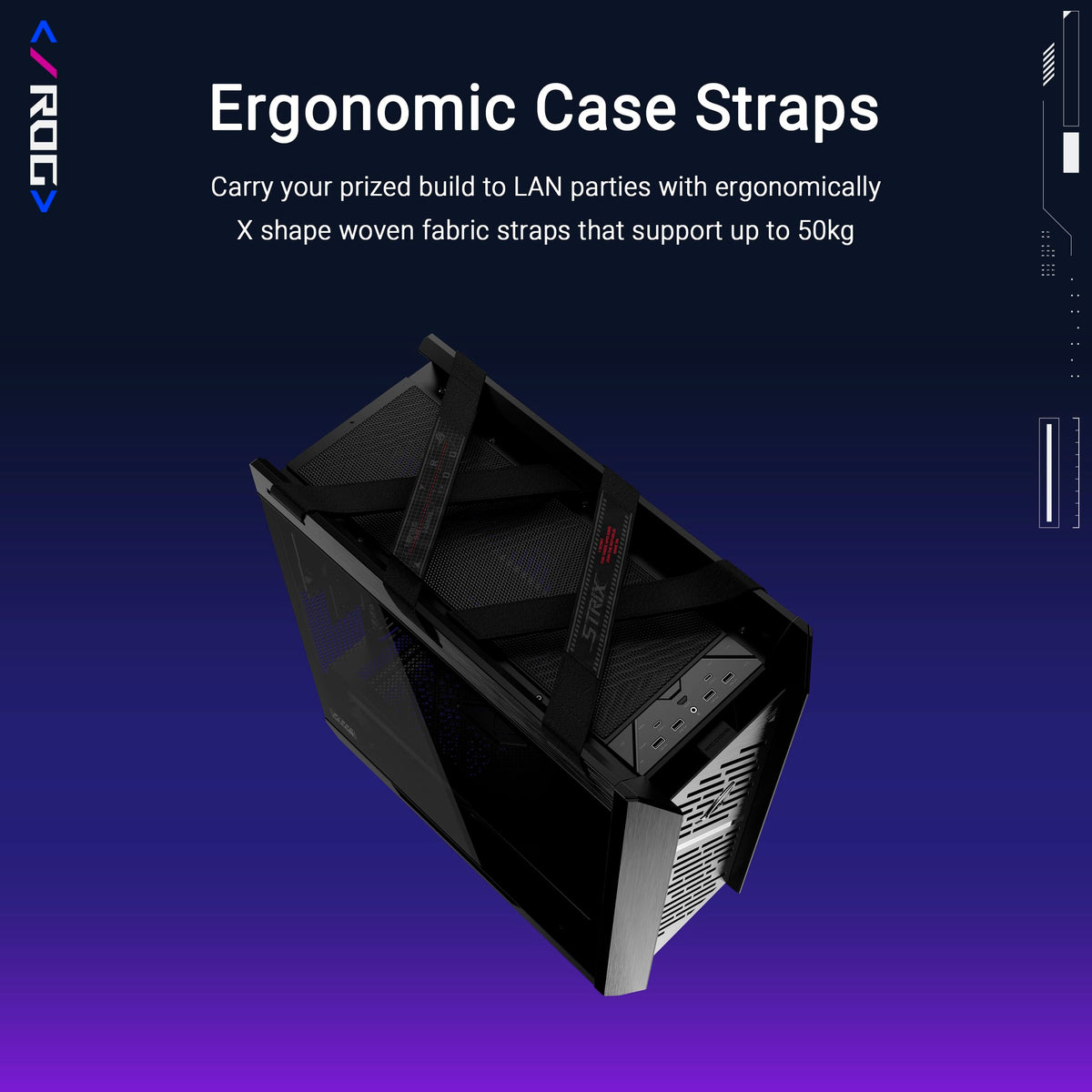 ASUS ROG Strix Helios II EATX Gaming PC case, with Dual Tempered Glass Side Panels, Support for Graphics Cards up to 450mm, Graphics Card Braces, Support up to 420mm radiators, 2 Year Warranty