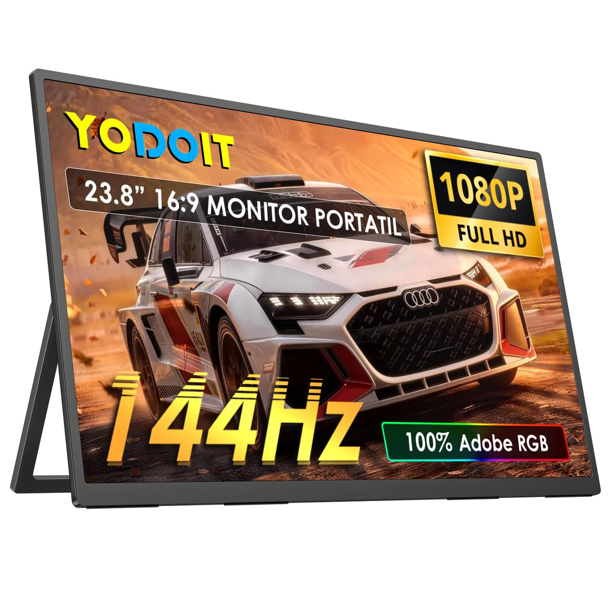Yodoit 24'' 144Hz Portable Monitor 145%sRGB QLED 450Nits Gaming Monitor