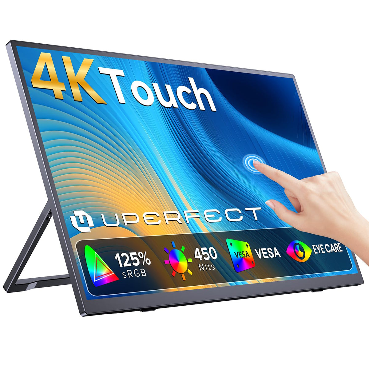 UPERFECT 17.3'' 4K Portable Monitor QLED, 600 Nits 150% sRGB 3840*2160 UHD