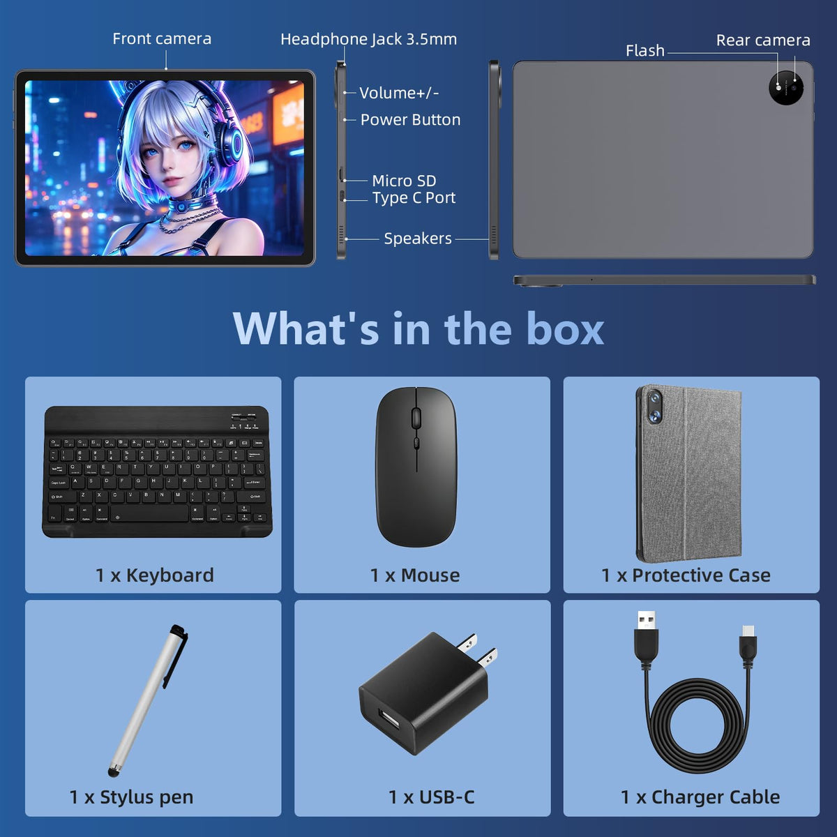 2026 Android Tablet with Keyboard, 11 inch Android 16 Tablet