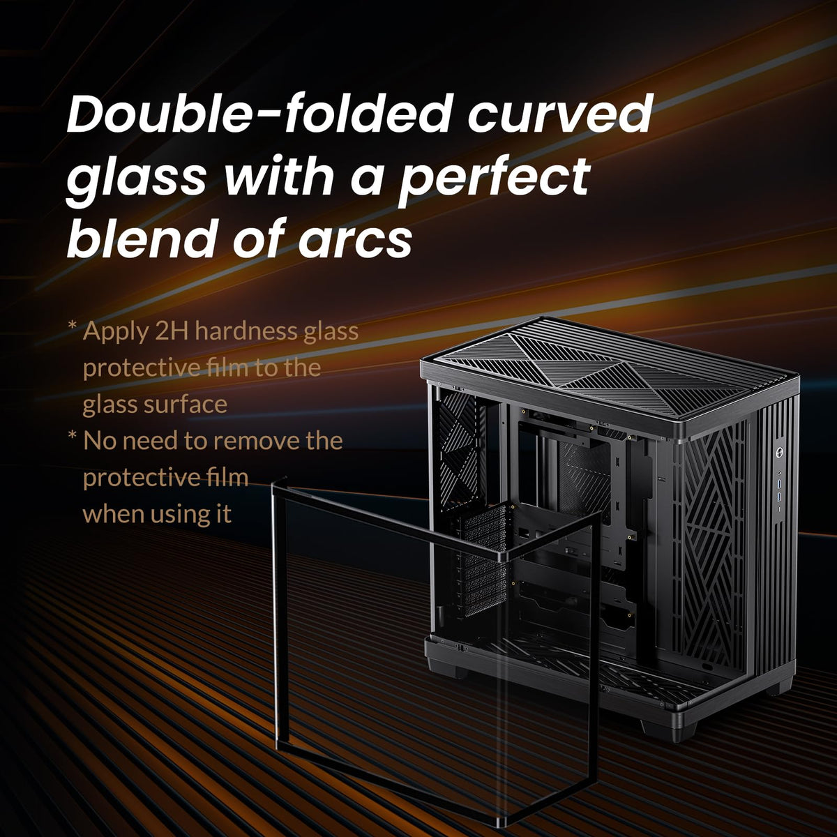 JONSBO TK-4 Black ATX PC Case,Separated Cabinet Mid Tower Computer Case,Bi-Bent Surround View Glass,Aluminum Alloy, Support Micro/ATX, SP Back-Connect(BTF) MB /460GPU/200PSU,Type-C Jack, Black