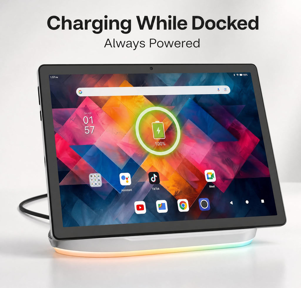 Android 15 Tablet with Dock, 10.1 inch,14GB+64GB+1TB Expand