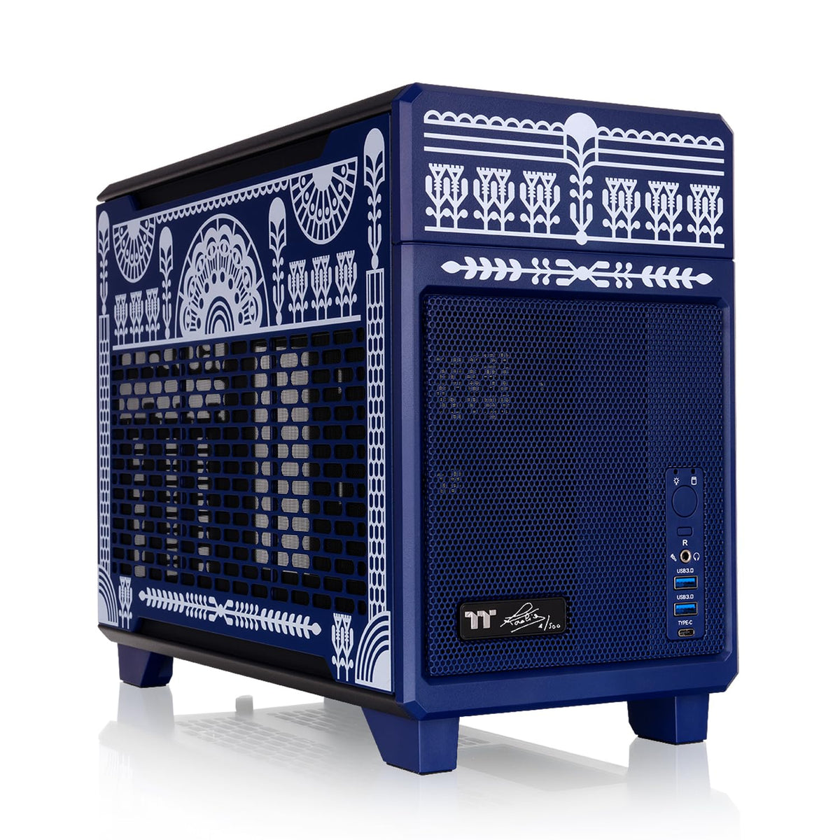 Thermaltake TR100 SFF Chassis; mITX Support; 18.9 Liters; PCIe 4.0 Riser Cable Included; 360mm GPU Clearance; 280mm Radiator Support; Removable PCIe Bracket; Gravel Sand; CA-11A-00SGNN-00