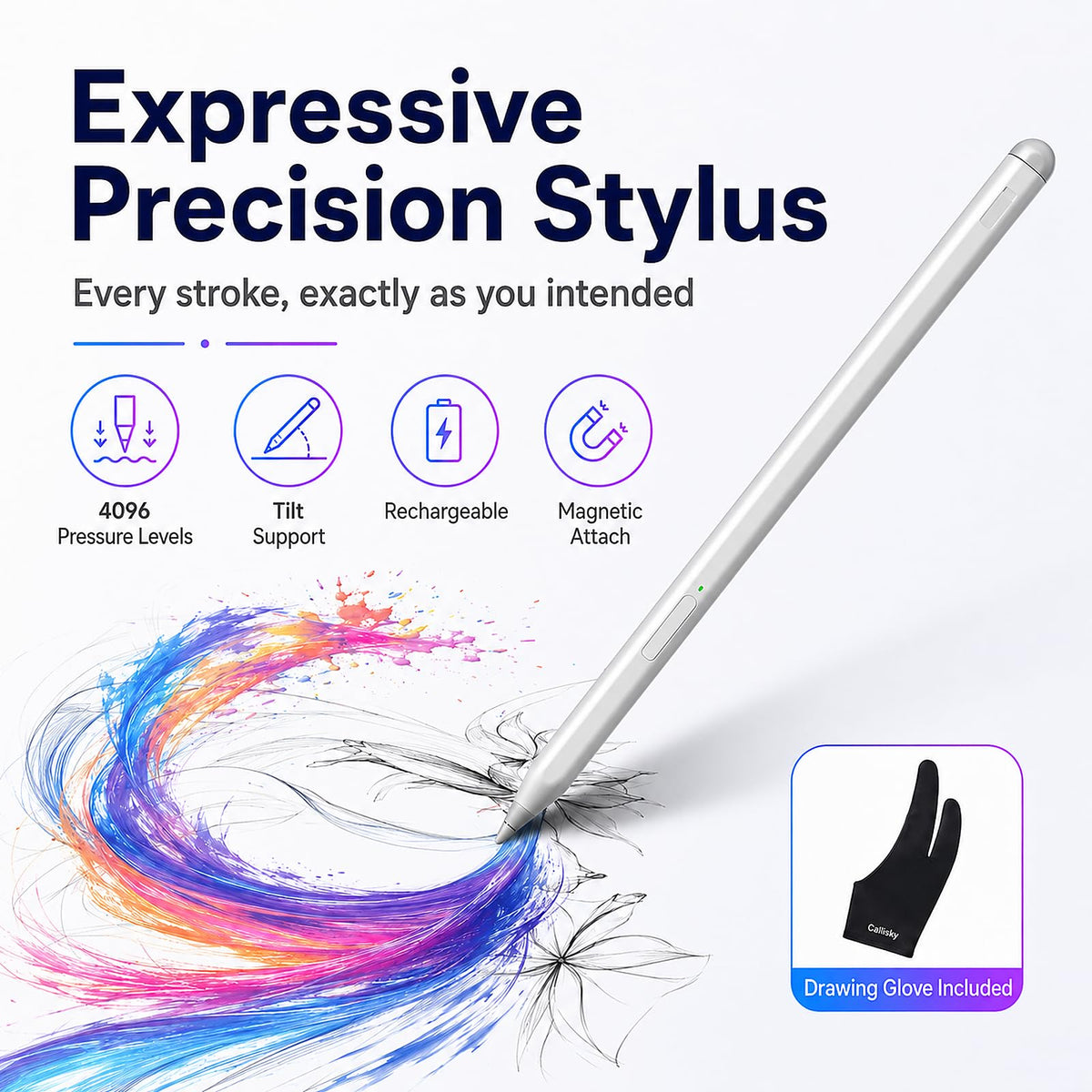 Callsky-Tab 12 Inch Drawing Tablet with Stylus Pen & Flip Case