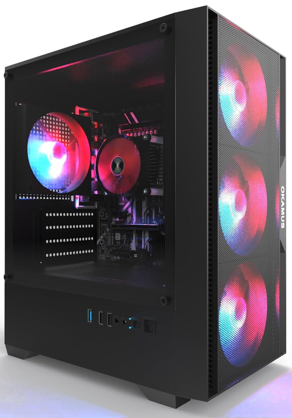 Prebuilt Desktop Computer, i7 CPU Up to 3.9GHz, Integrated Graphics Only Tower PC, 16GB RAM, 256GB M.2 SSD, RGB Fans x4,Win11 Home, WiFi 6+BT5.3, 400W PSU