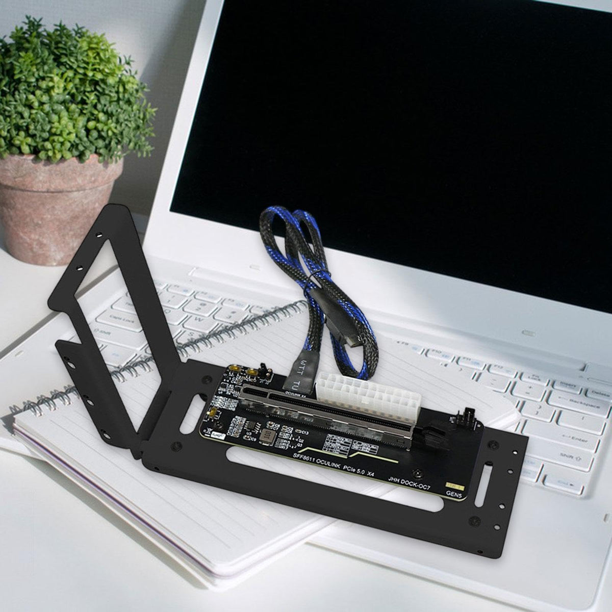External Graphics Card Dock Bracket Easy Installation Parts Versatile with Adapter, Black