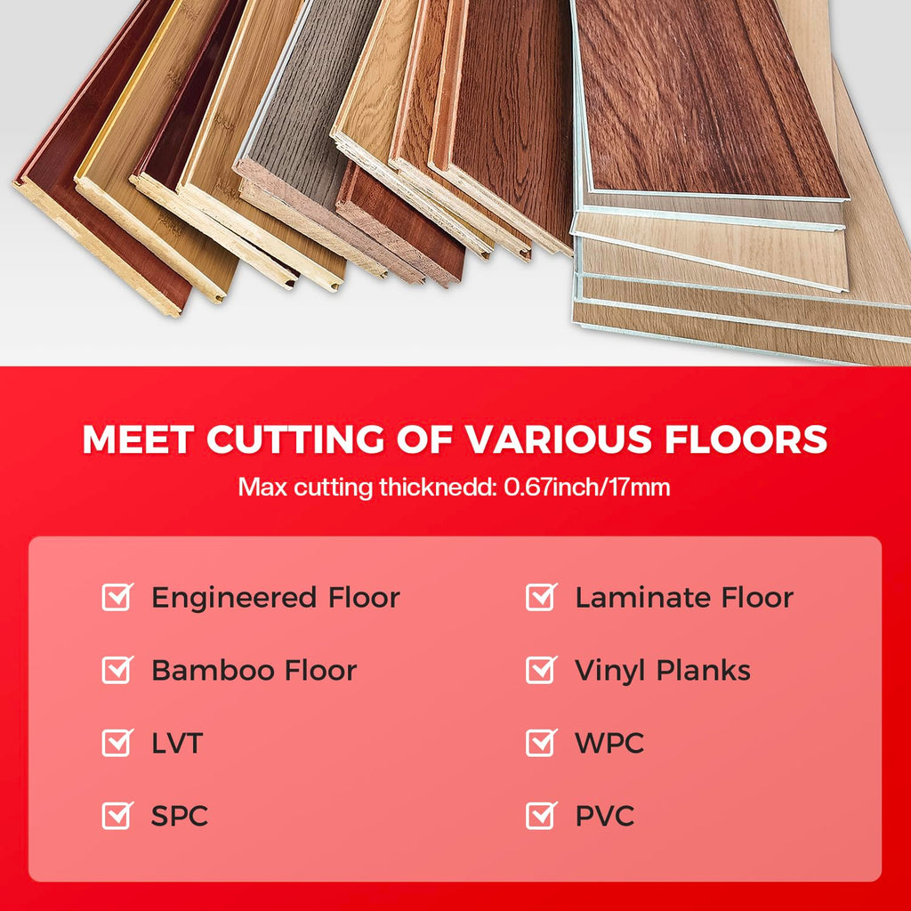 17mm Thick Laminate Floor Cutter with Extra Blade & Wheels,13In Lvp Cutter