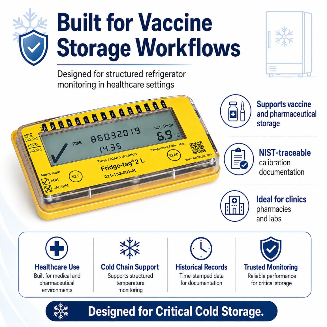 Fridge-tag 2L Vaccine Temperature Data Logger with NIST Traceable Probe