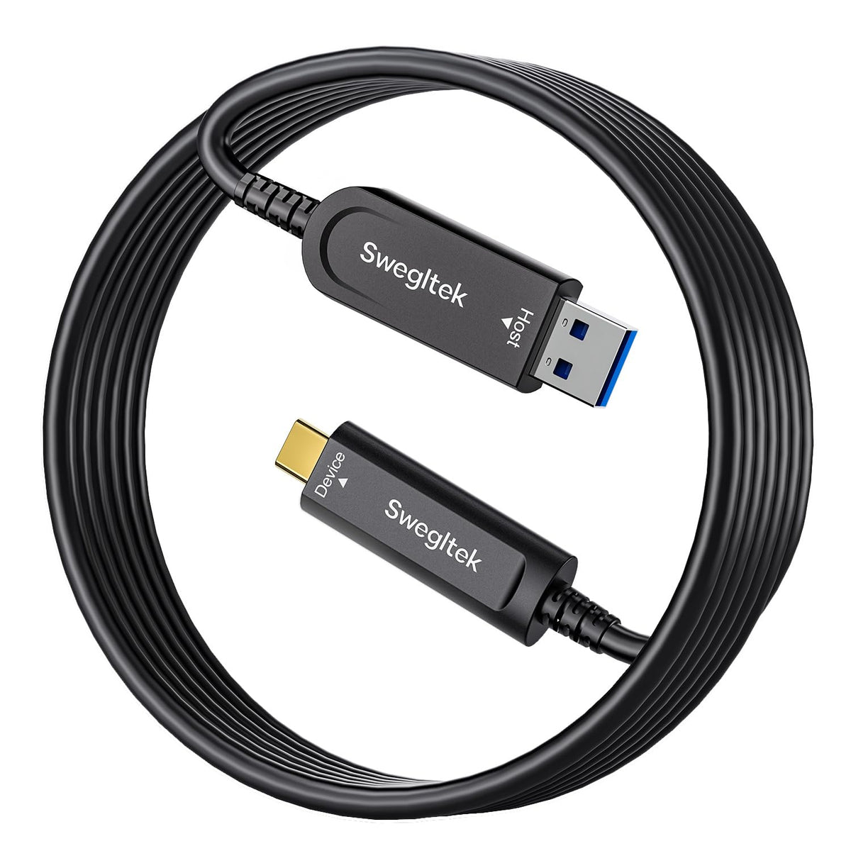 Fiber Optic USB C Cable Right Angle(50ft),10Gbps High Speed Data Transfer USB A to Type C Cable,Compatible with Cameras,Webcams,VR,AR for Collaborative Meetings,Smart Classroom,Data Center