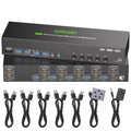 KVM Switch 3 Monitors 5 Computers HDMI + DisplayPort, 8K@30Hz/4k@144Hz Three Monitor KVM Switcher, Triple Monitor KVM for 5 PC, Widely Used in Education, Scientific Research, and AI Office