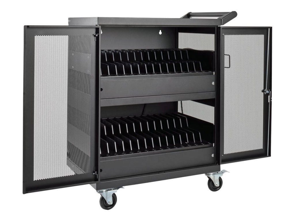 Tripp Lite 48-Port AC Mobile Charging Cart Storage Station for Chromebooks, iPads, Laptops, Tablets, Black (CSC48AC)