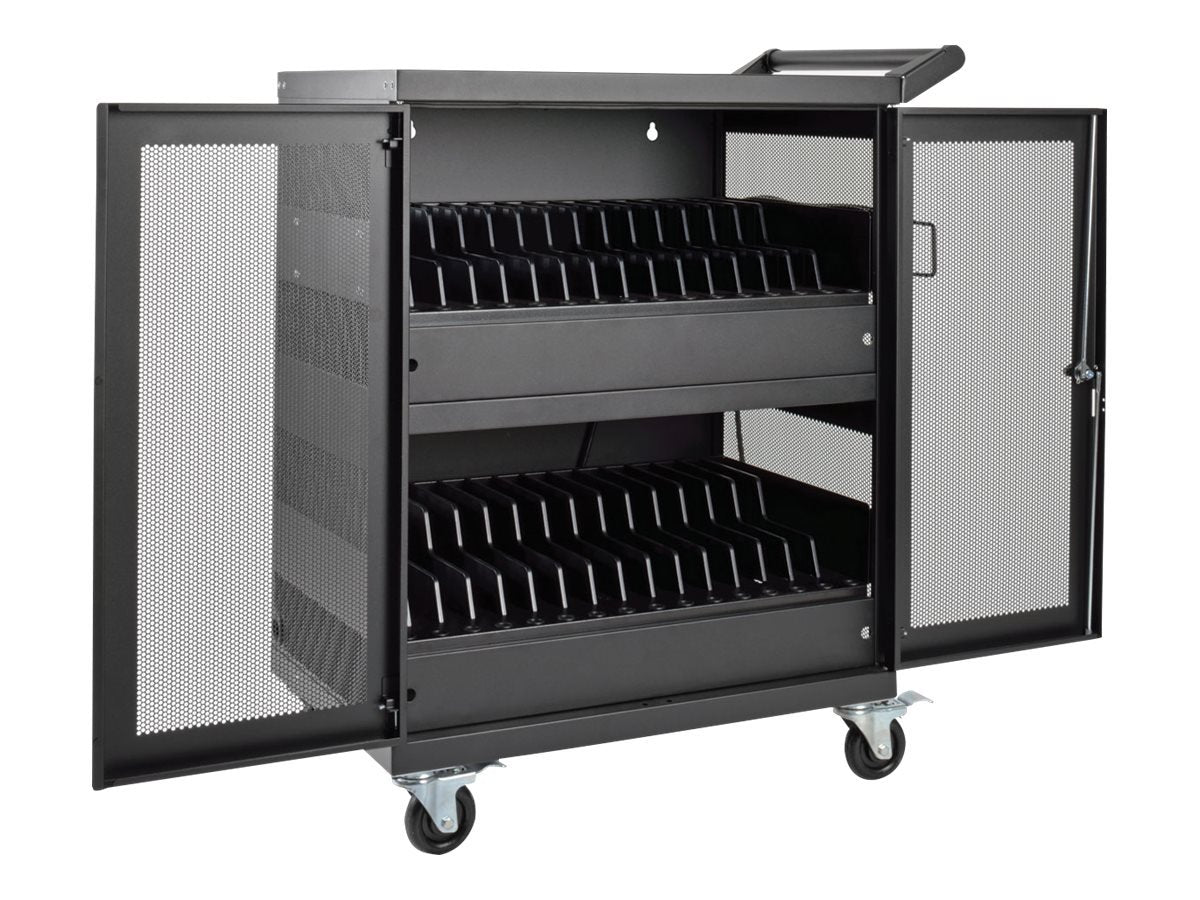 Tripp Lite 48-Port AC Mobile Charging Cart Storage Station for Chromebooks, iPads, Laptops, Tablets, Black (CSC48AC)