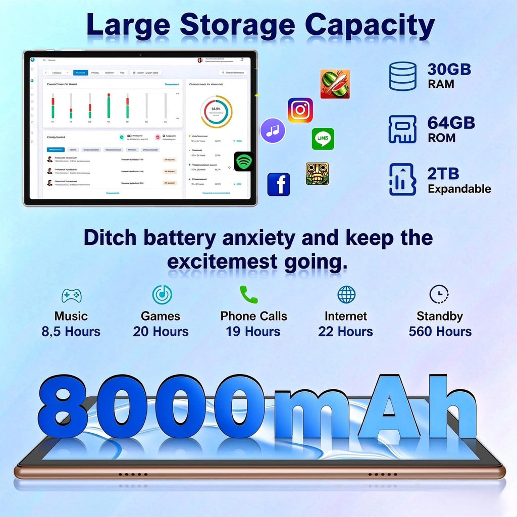 Android 17 Tablet with Keyboard, Octa-Core, Gemini AI+SI, 8000mAh Battery